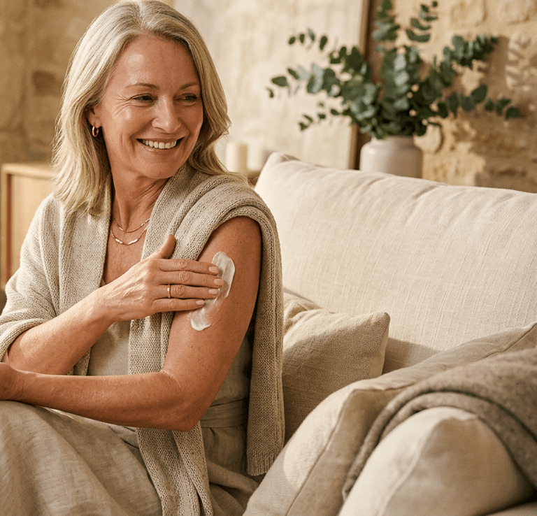 Applying the Dark Spot Diminisher to the upper arm